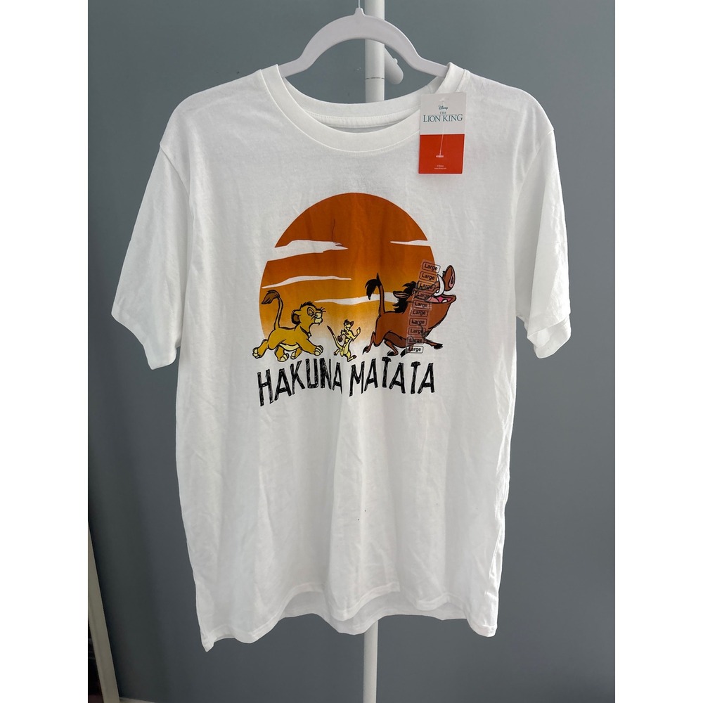Disney The Lion King Hakuna Matata White Graphic T-Shirt Large 4LKG90210DT